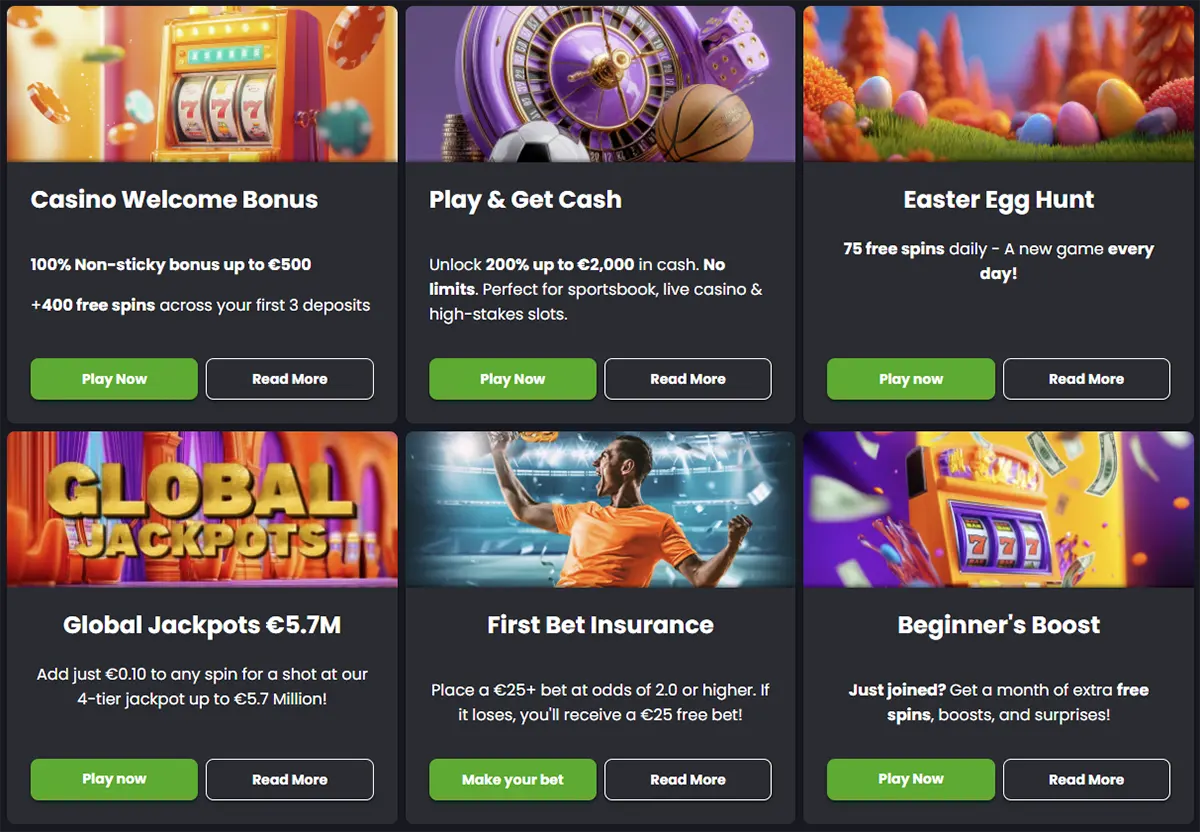 Bonussen voor het aanmaken van een nieuw Betiro Casino-account